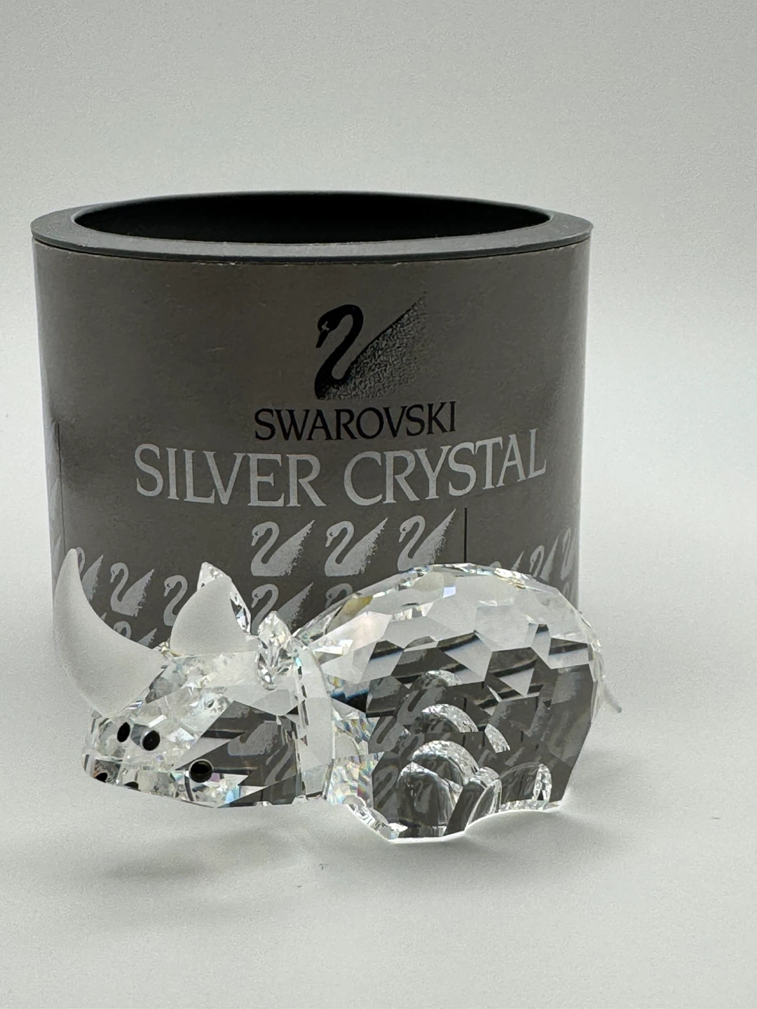 SWAROVSKI LARGE RHINOCEROS - 3” LONG IN ORIGINAL CYLINDER - photo 3