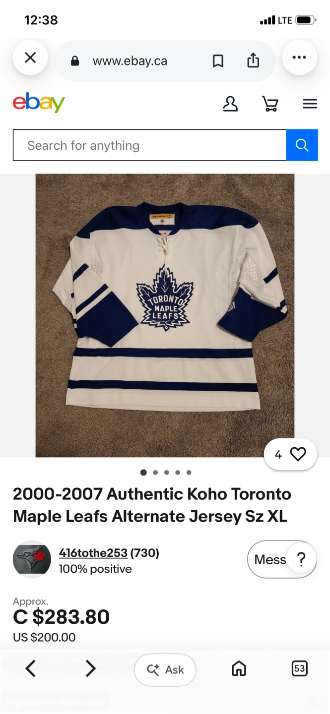 Vintage Koho Toronto Maple Leafs Alternate Jersey - photo 5