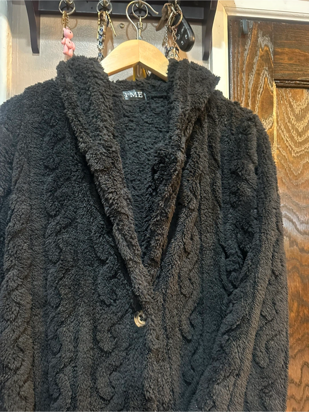 FME Black Faux Fur Hooded Coat - photo 2