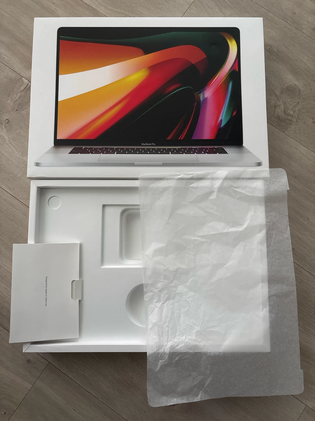 Empty MacBook Pro and AirPods boxes