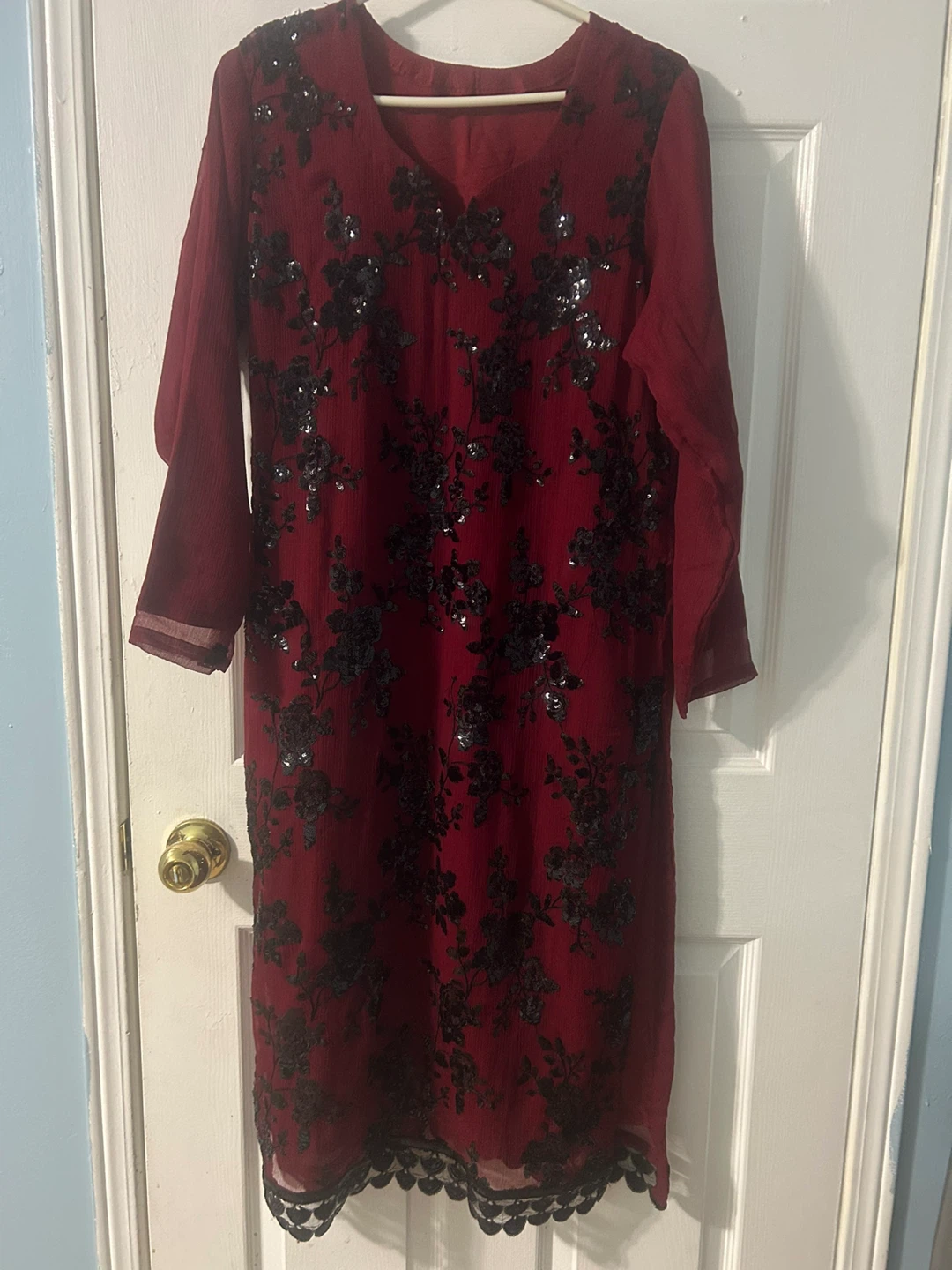 Maroon Salwar Kameez Set - photo 4