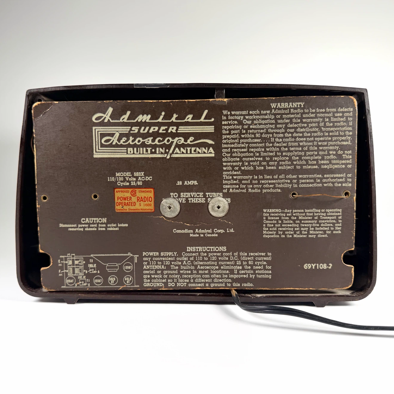 Working Vintage Admiral Bakelite AM Radio - photo 3