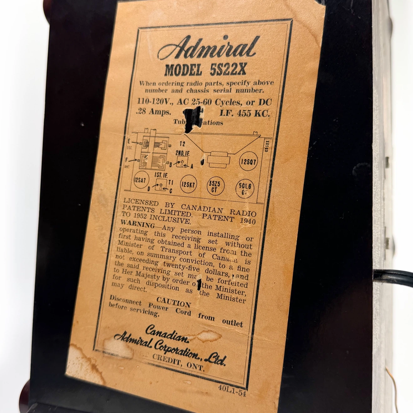 Working Vintage Admiral Bakelite AM Radio - photo 5