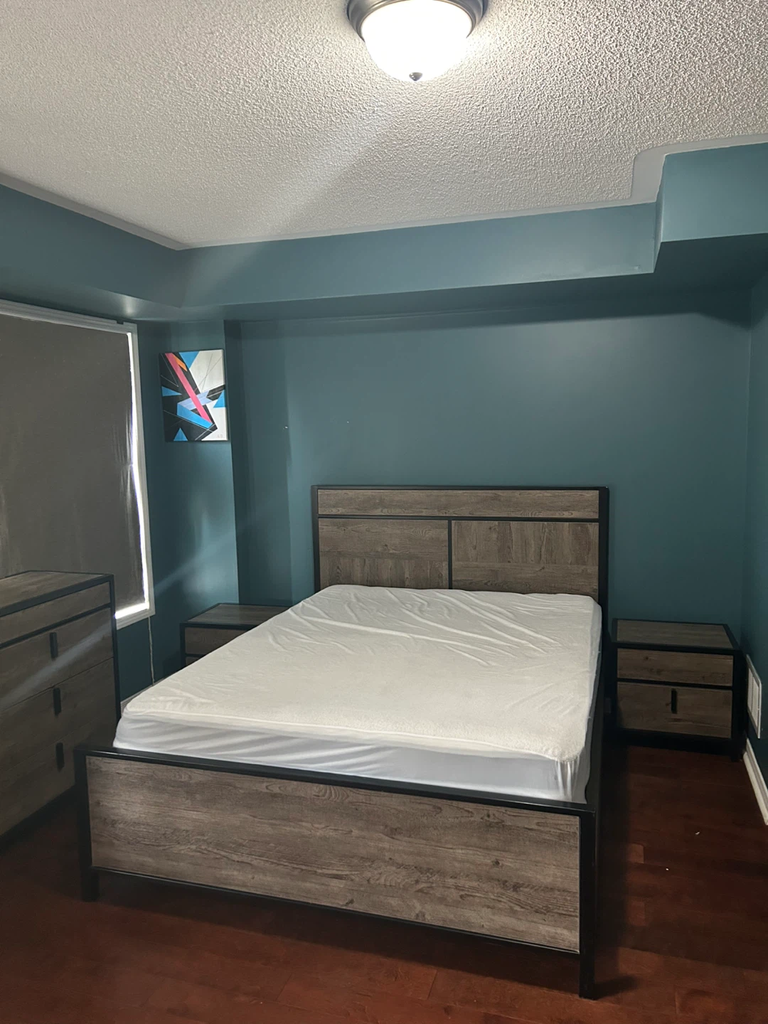 Industrial Style Wood and Metal Bedroom Set