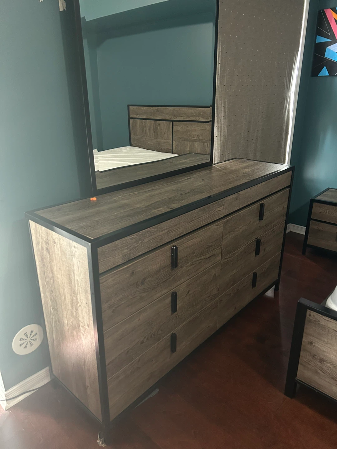 Industrial Style Wood and Metal Bedroom Set - photo 3