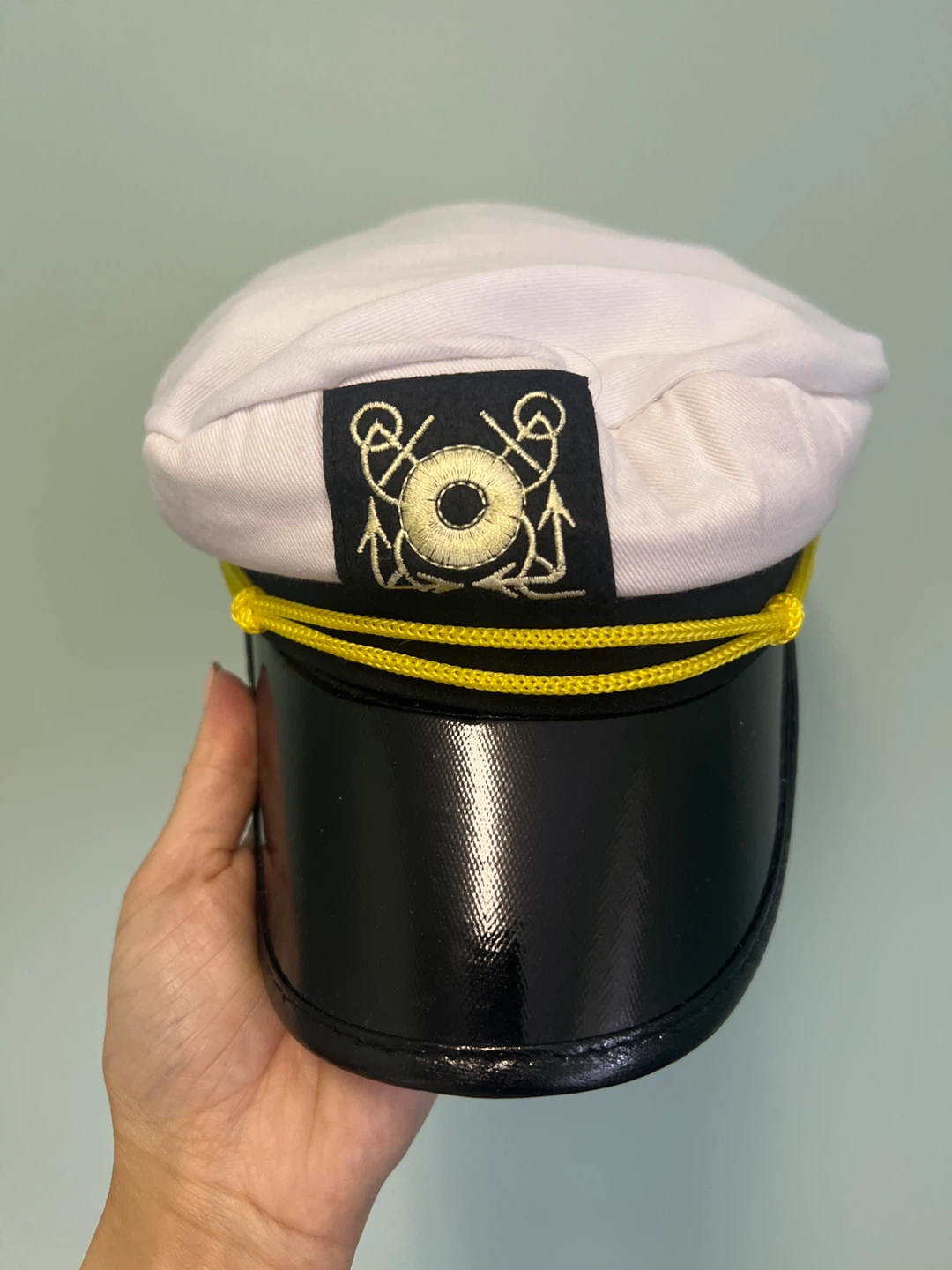 White and Black Sailor Captain Hat