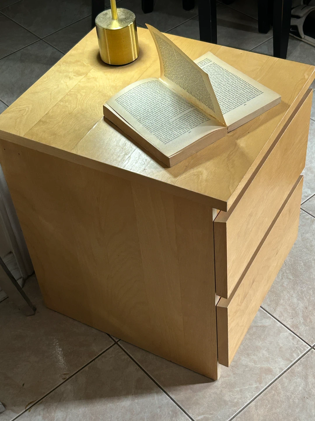 Light Wood 2-Drawer Ikea MALM Bedside Table - photo 2
