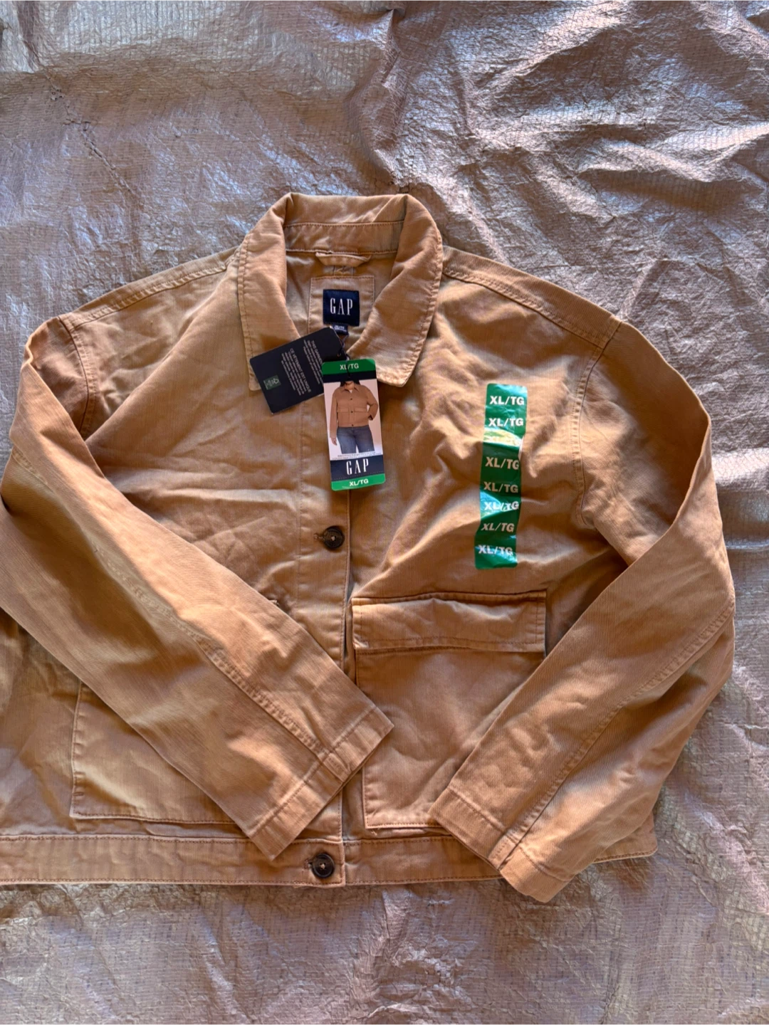 NWOT New Gap Tan Cotton Jacket XL