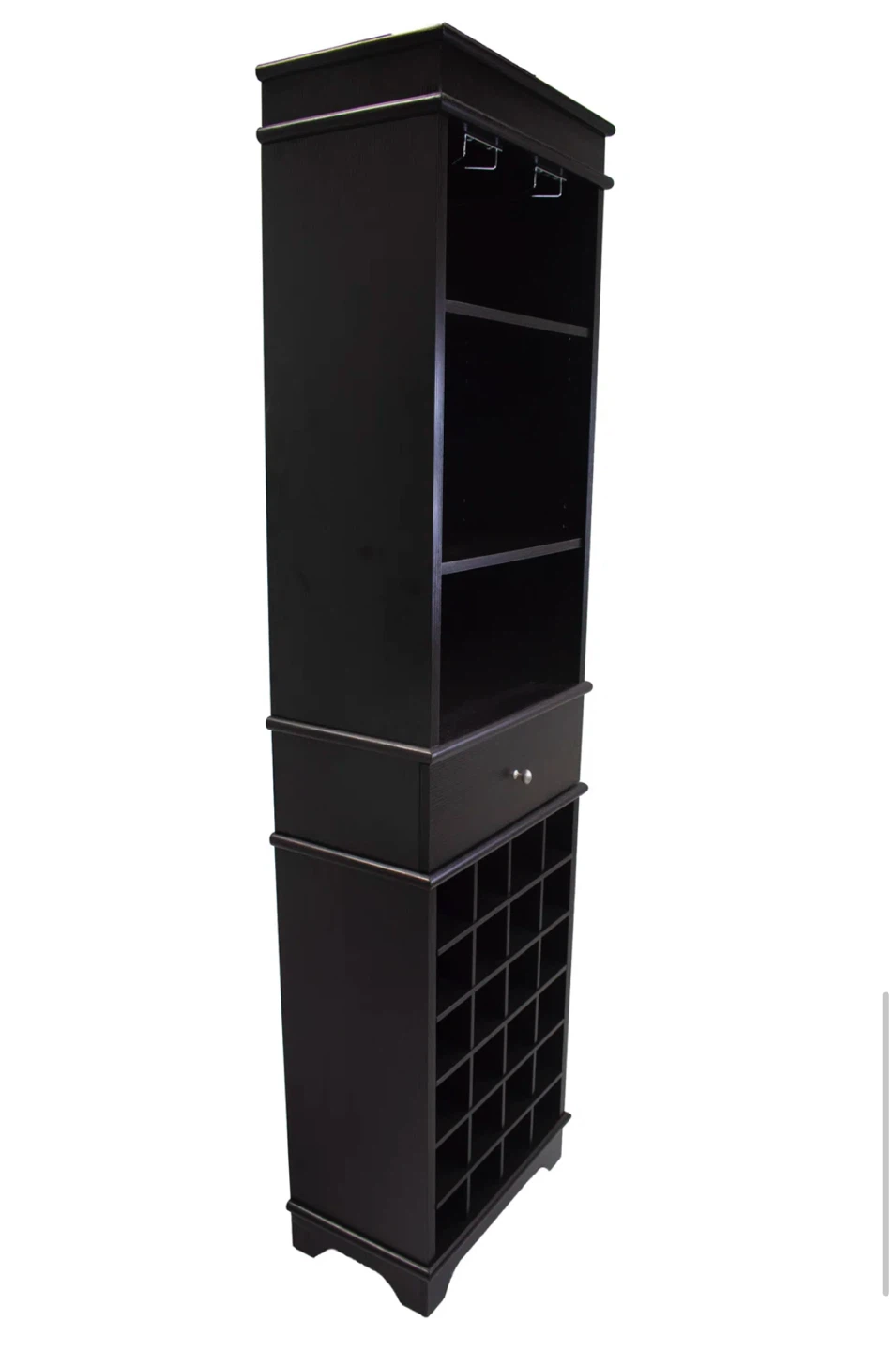 Espresso Wood Wine Cabinet & Bar Hutch – Excellent Condition - photo 4