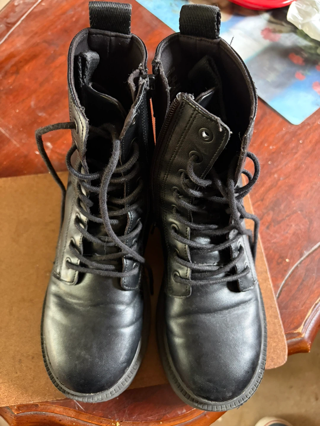 Zara Black Lace-Up Boots Size 34 - photo 2