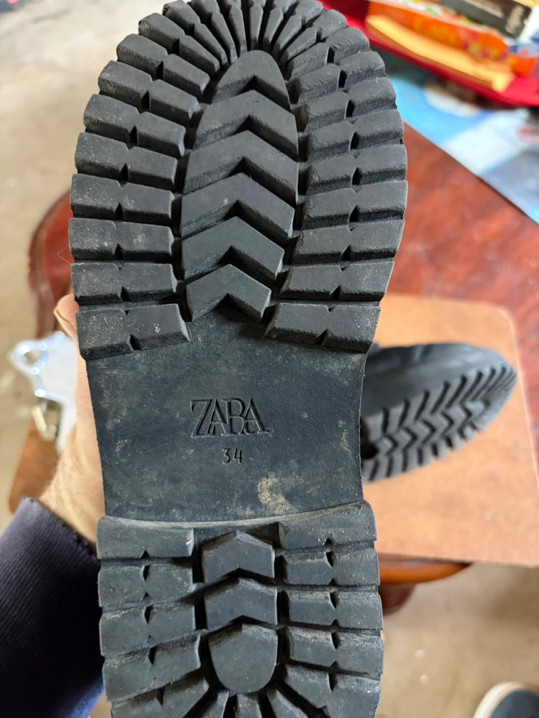 Zara Black Lace-Up Boots Size 34 - photo 4