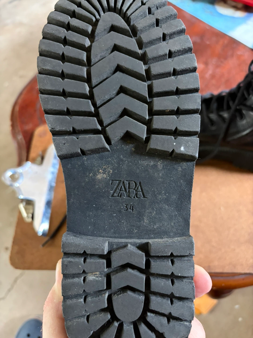 Zara Black Lace-Up Boots Size 34 - photo 5