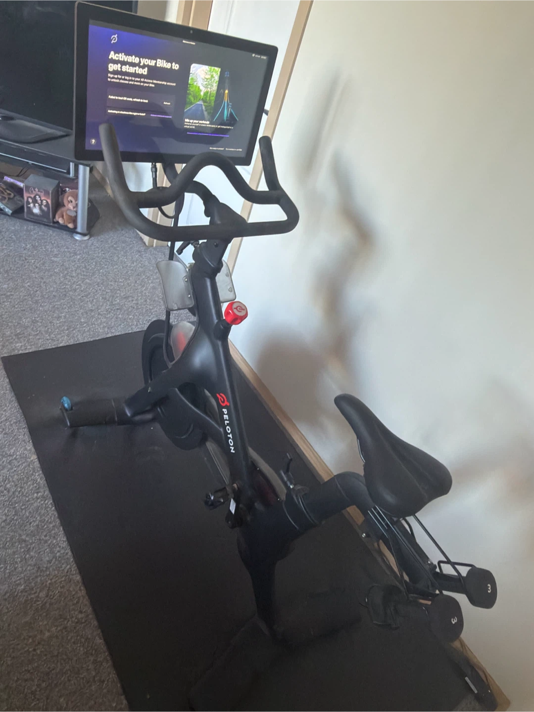 Peloton Bike with Shoes, Mat & Weights – Complete Set