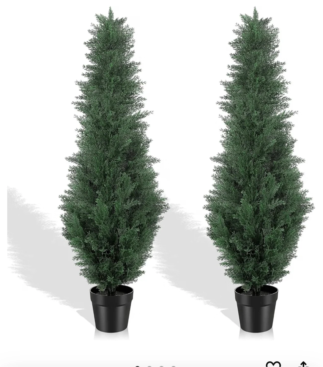 Set of Two 4ft Artificial Cedar Topiary Trees
