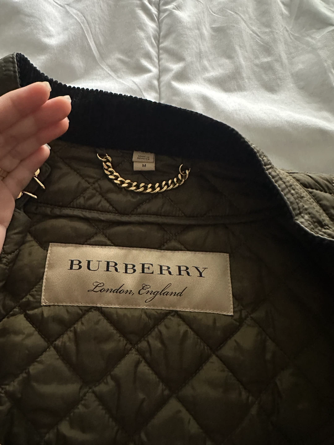 Burberry Quilted Jacket Olive Green