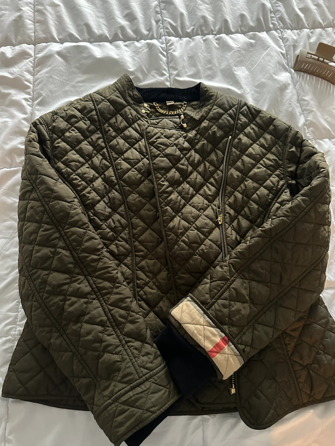 Burberry Quilted Jacket Olive Green - photo 2