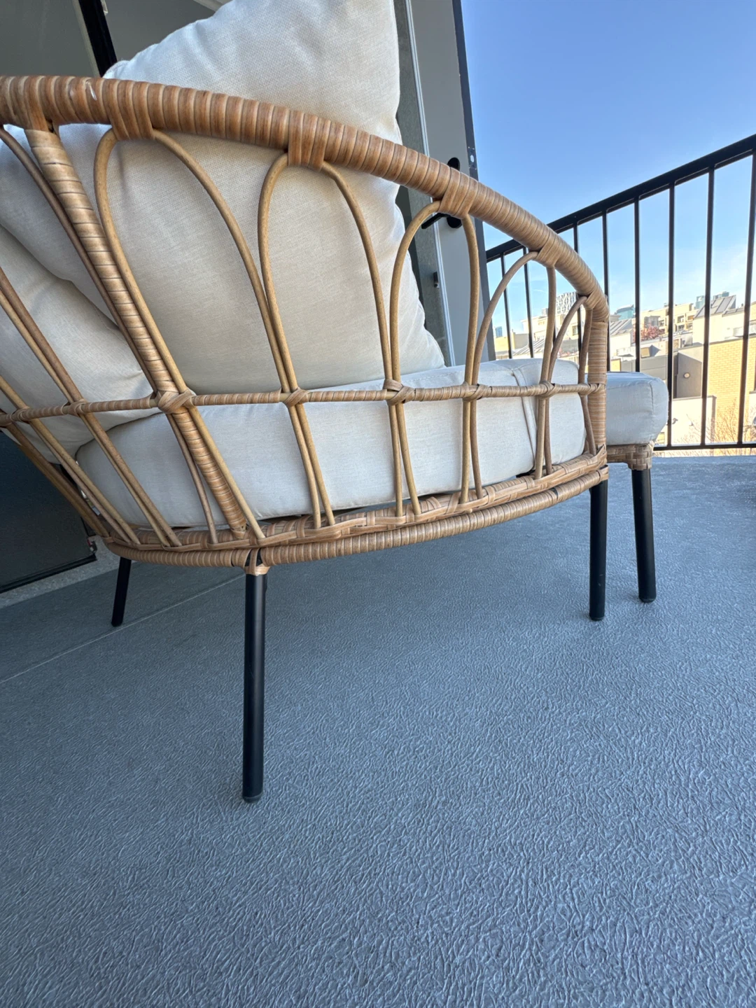 Rattan Outdoor Loveseat with Ottoman - photo 4