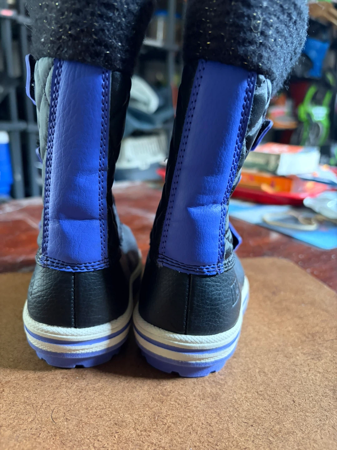 Kids winter boots black and purple size 5 - photo 4
