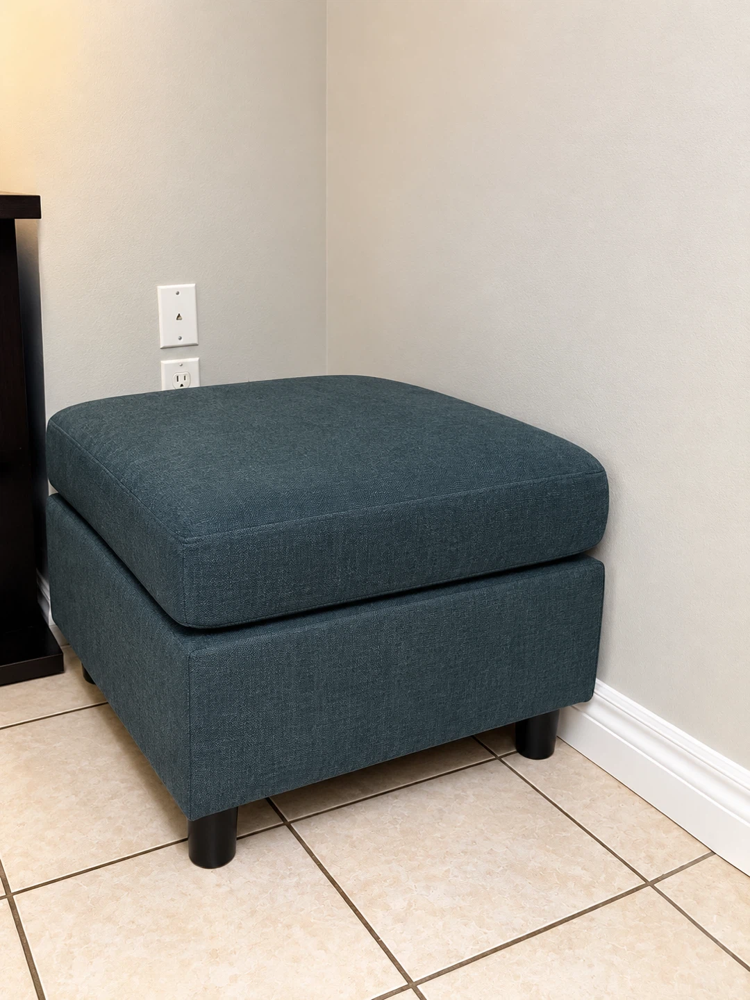 Greyish blue Fabric Ottoman