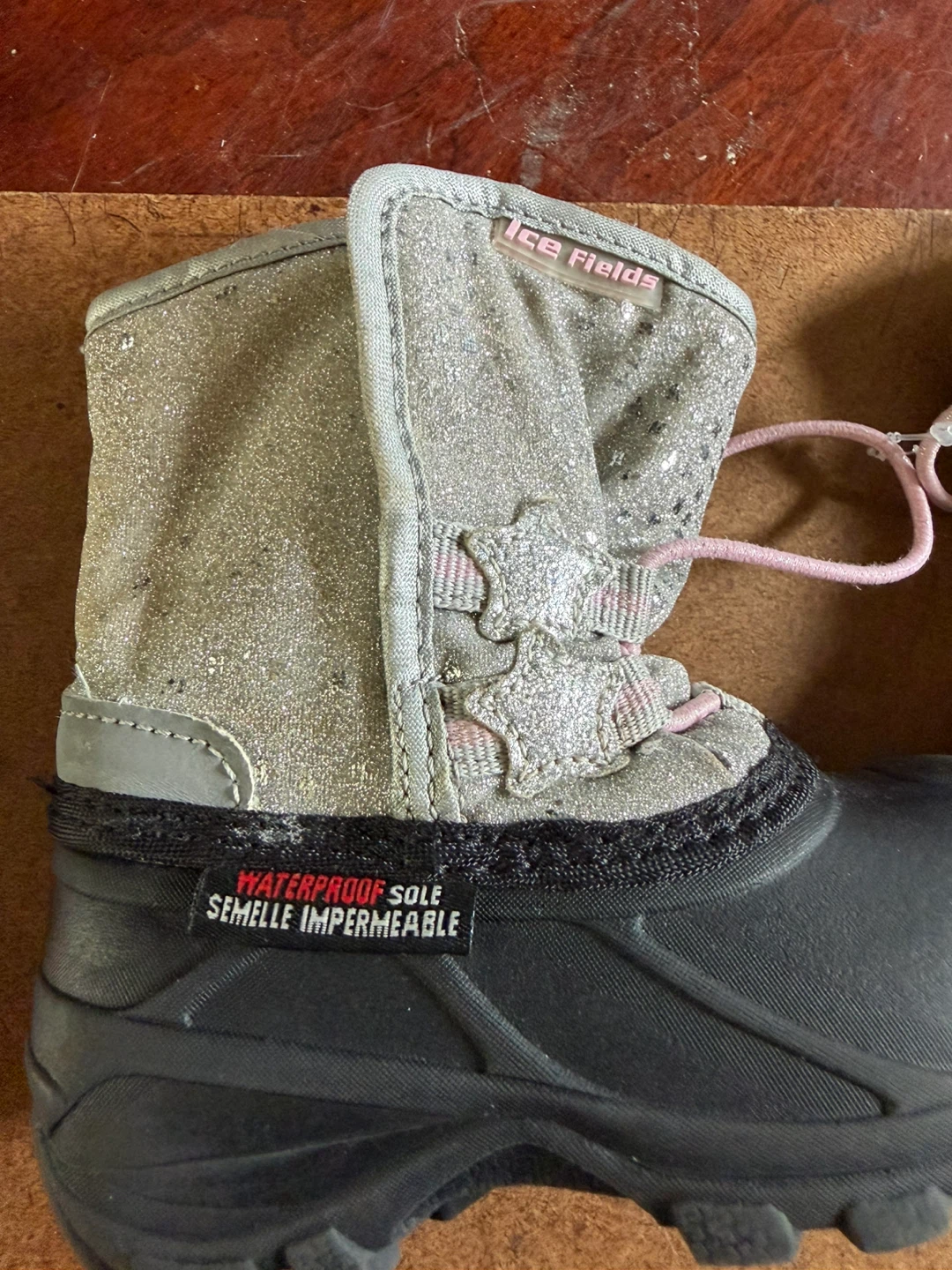 Ice Fields Glitter Winter Boots size 5 kids