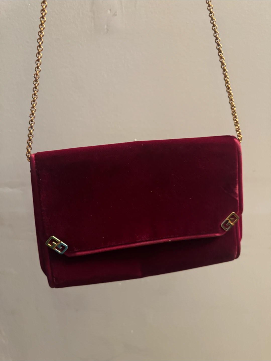 Vintage Gucci Red Velvet Clutch