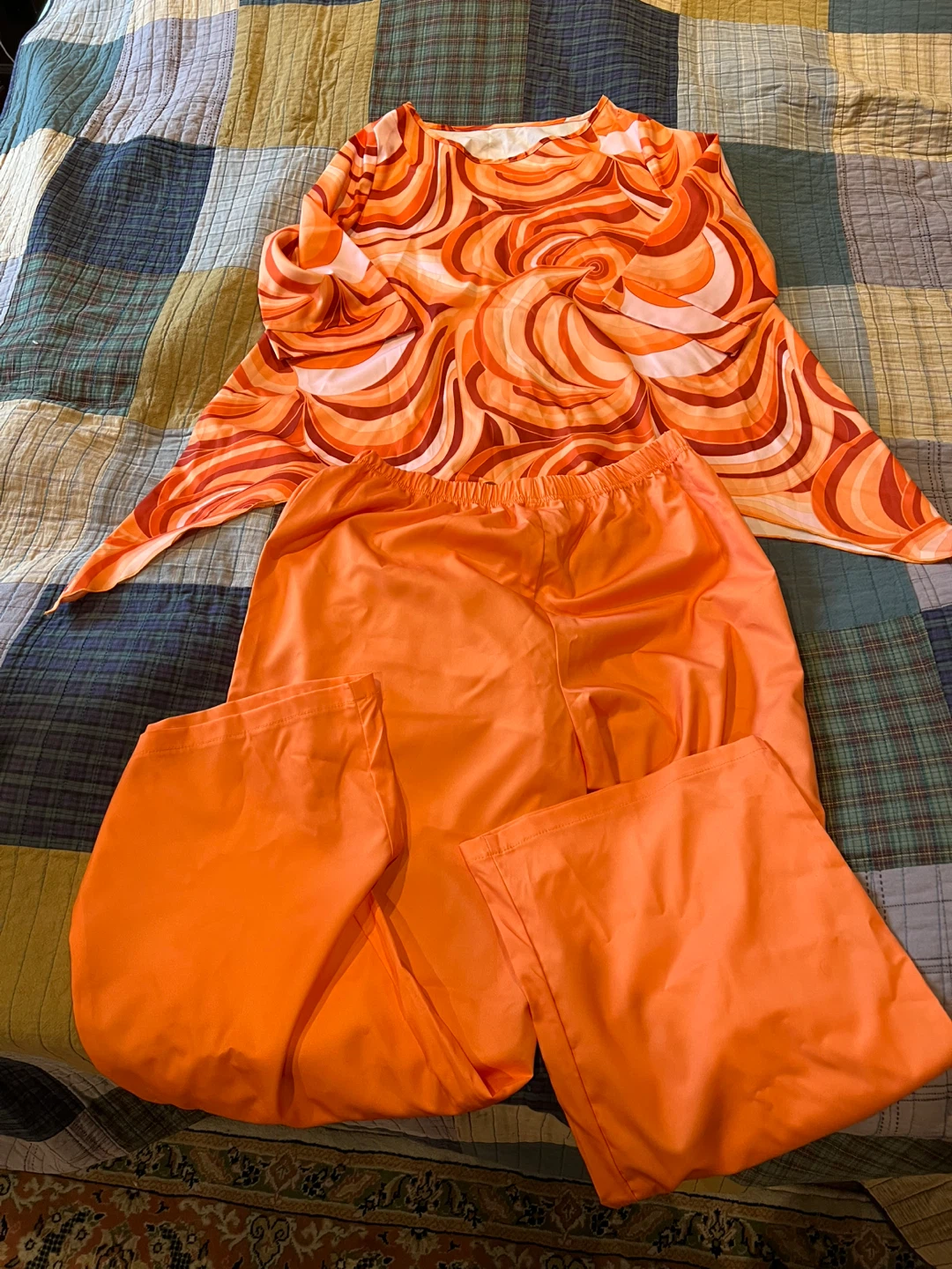 Orange Patterned Two-Piece Set XL