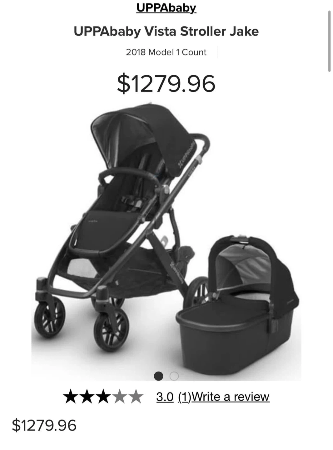 Uppababy Vista V1 Stroller with Bassinet