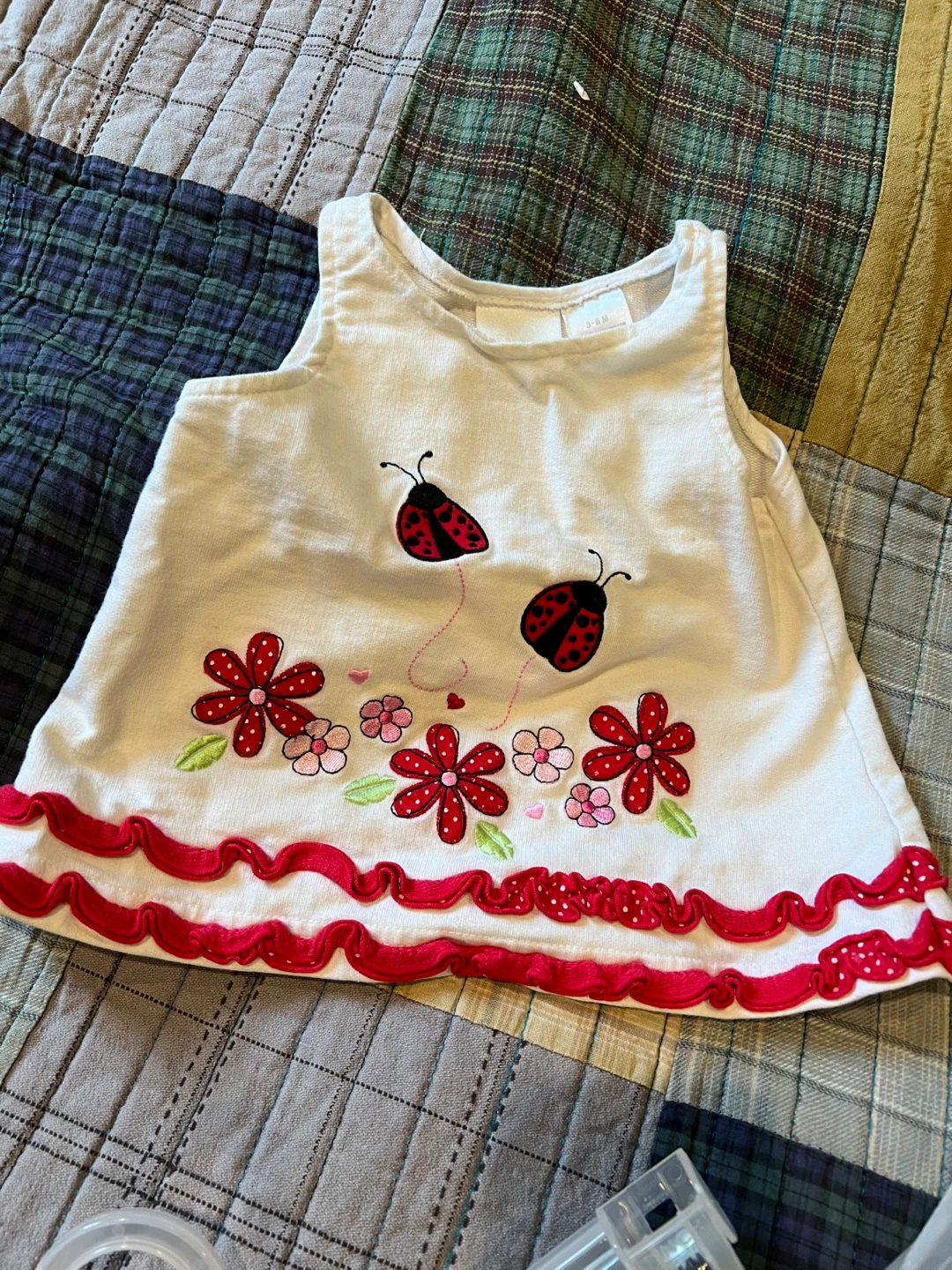 Baby Girl Ladybug Tank Dress 3-6 Months