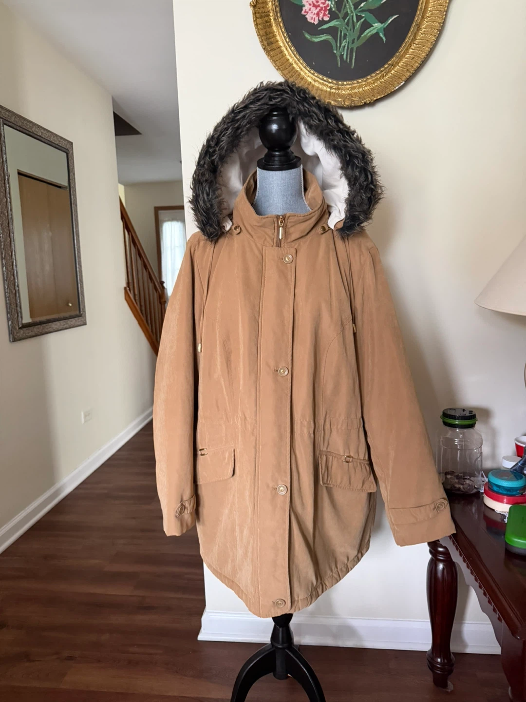 Tan hooded winter parka size 2X - photo 3