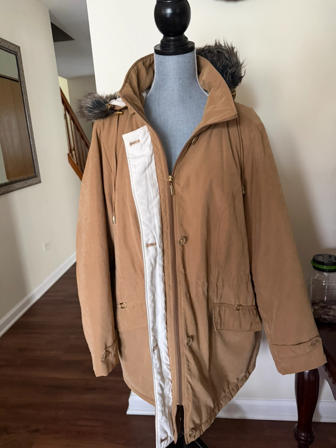 Tan hooded winter parka size 2X - photo 4