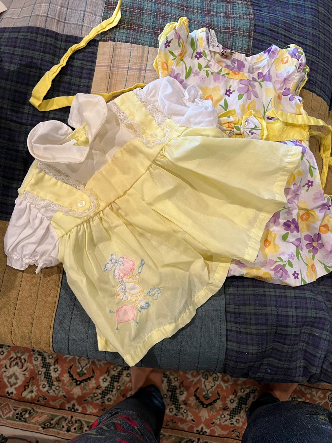 Two Vintage Style Baby Dresses Size 12 - photo 2