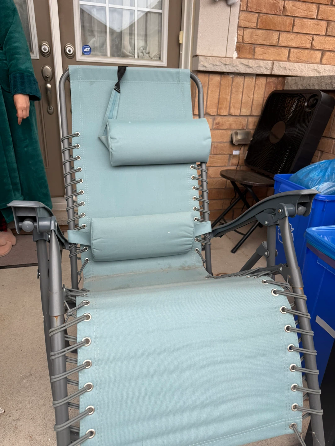 Two Blue Zero Gravity Chairs