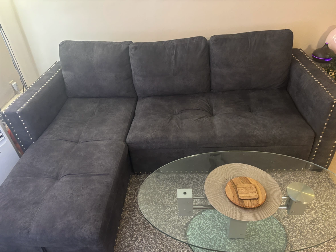 Grey Sectional Sofa bed with reversible Chaise