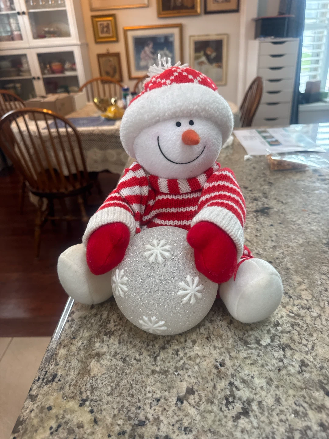 Light-up Plush Snowman Christmas Decoration