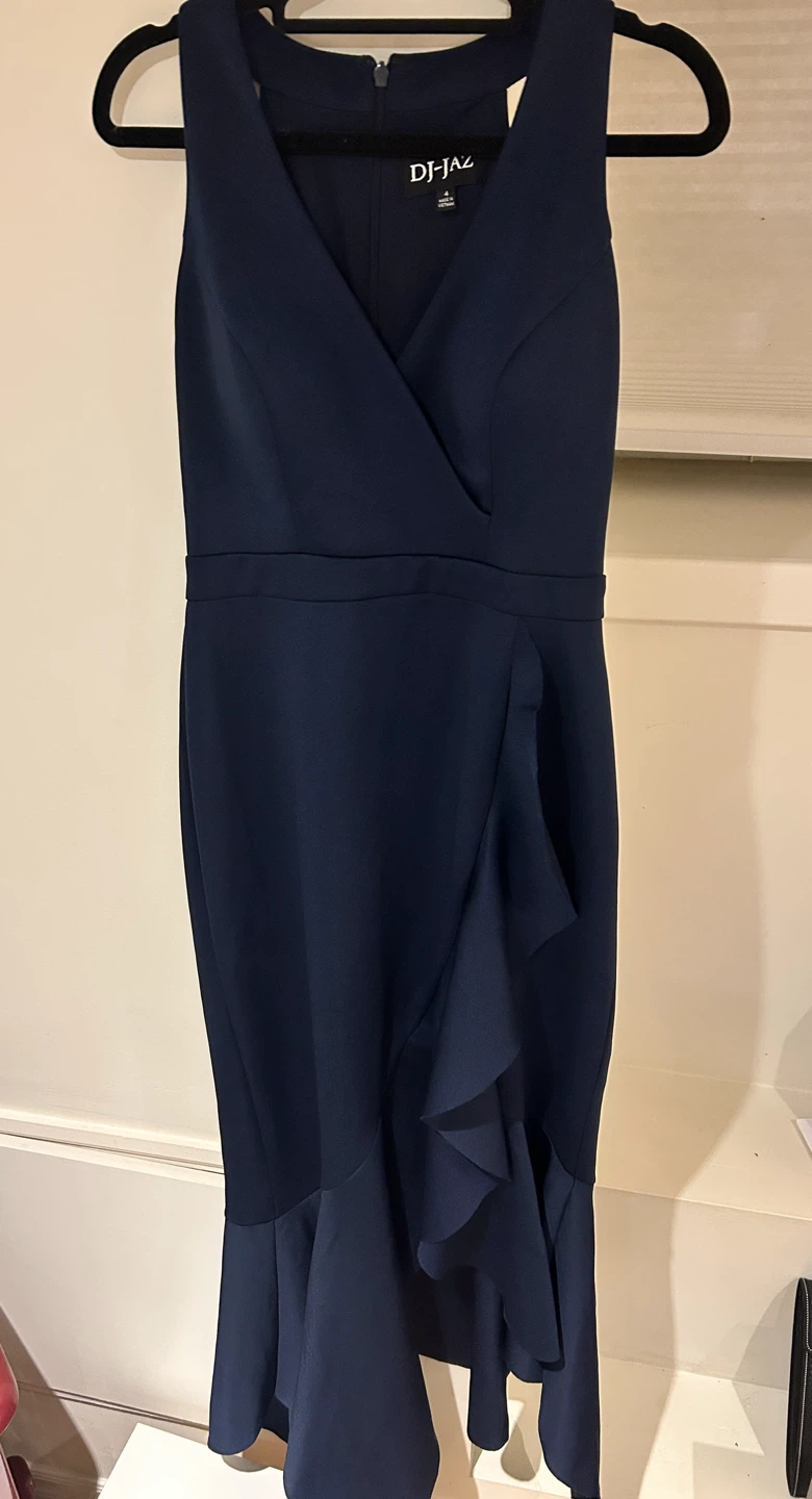 Navy Blue Ruffle Dress Size 4 DJ-JAZ - photo 2