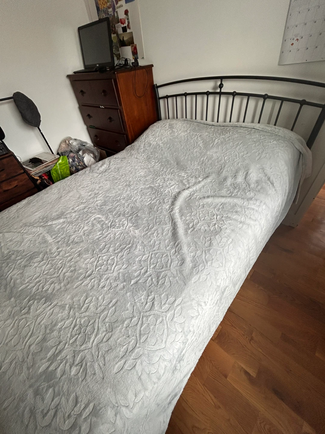 Black Metal Bed Frame with Mattress