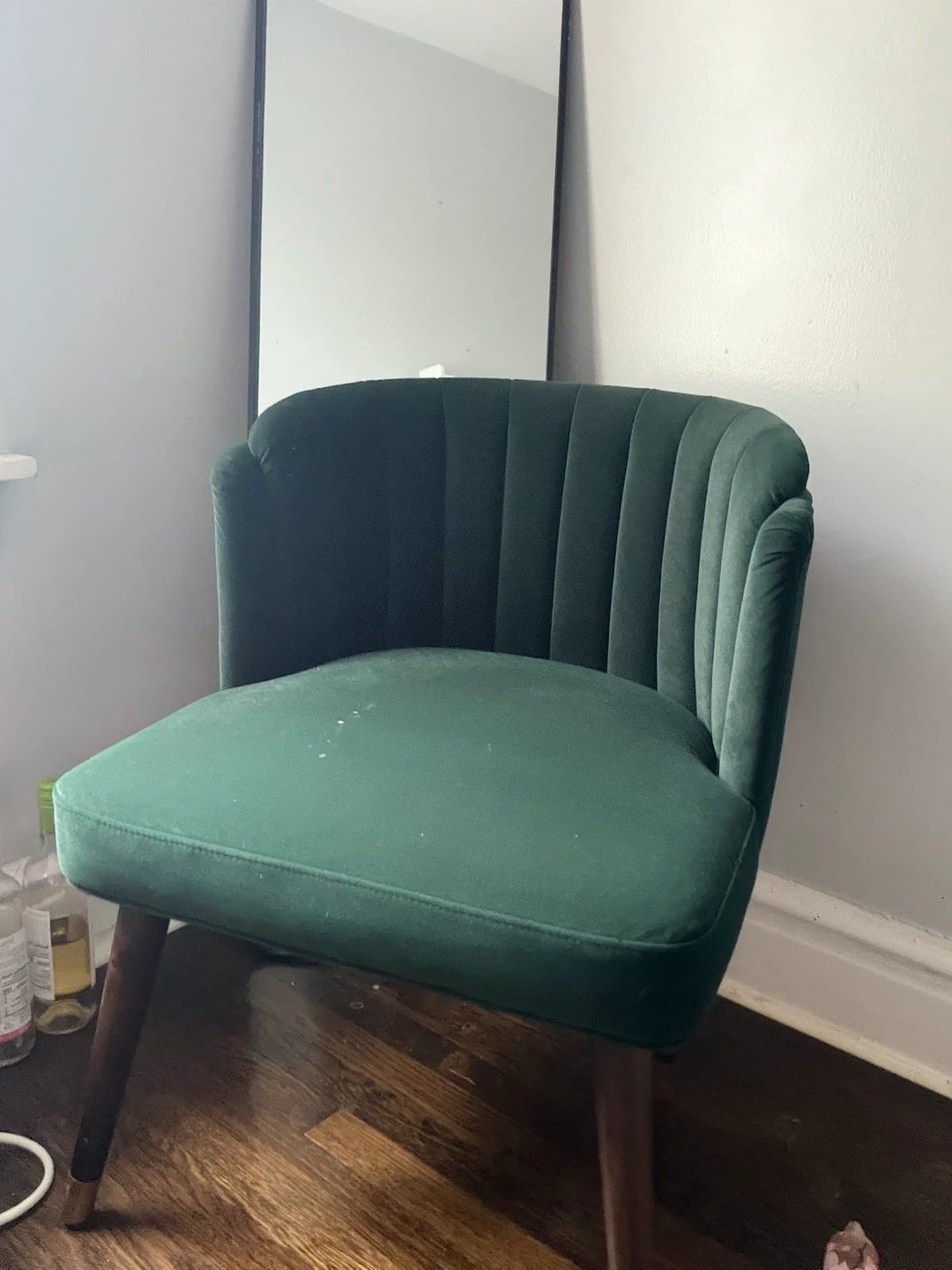 Dark Green Velvet Accent Chair - photo 2