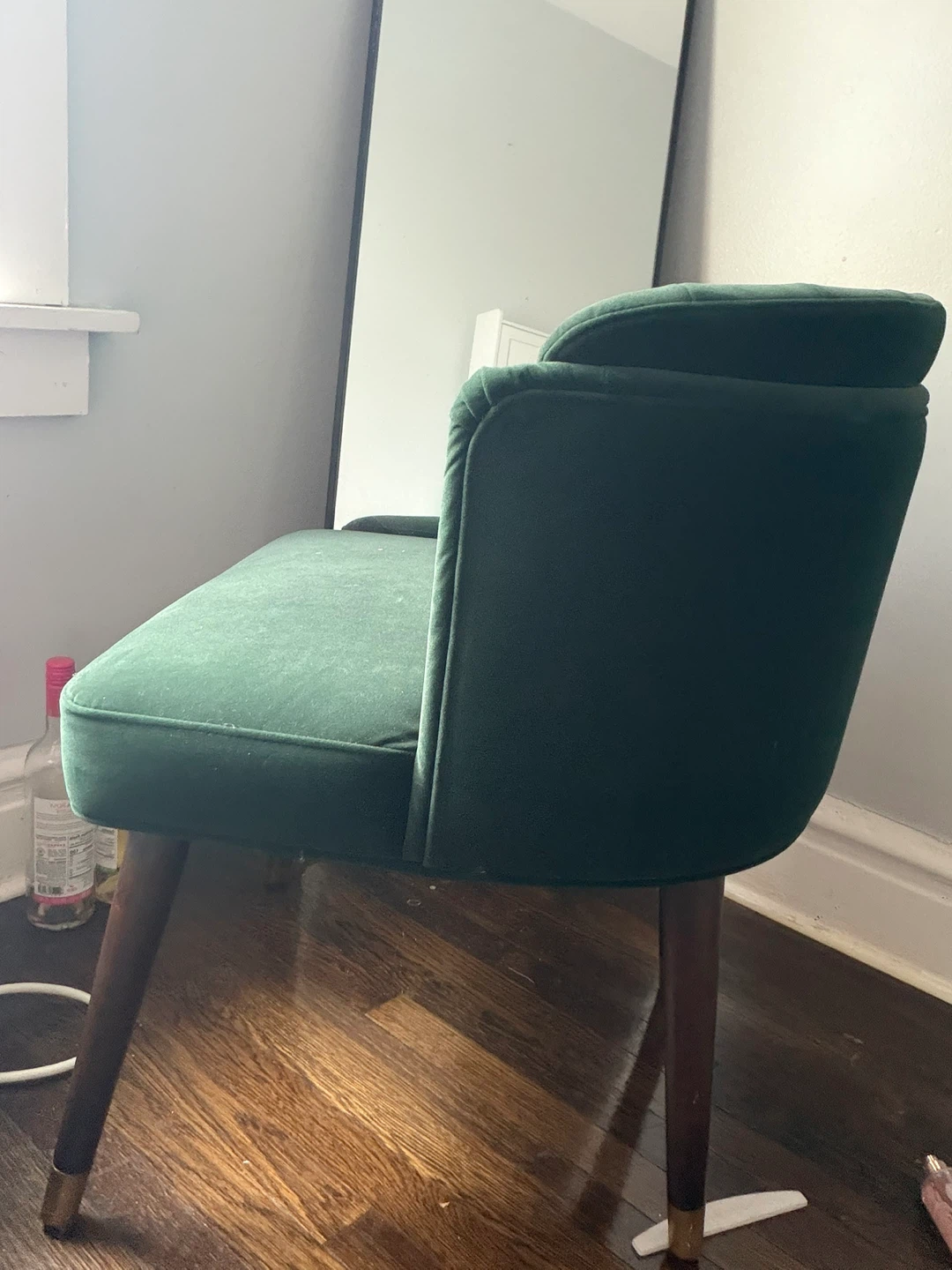 Dark Green Velvet Accent Chair - photo 3