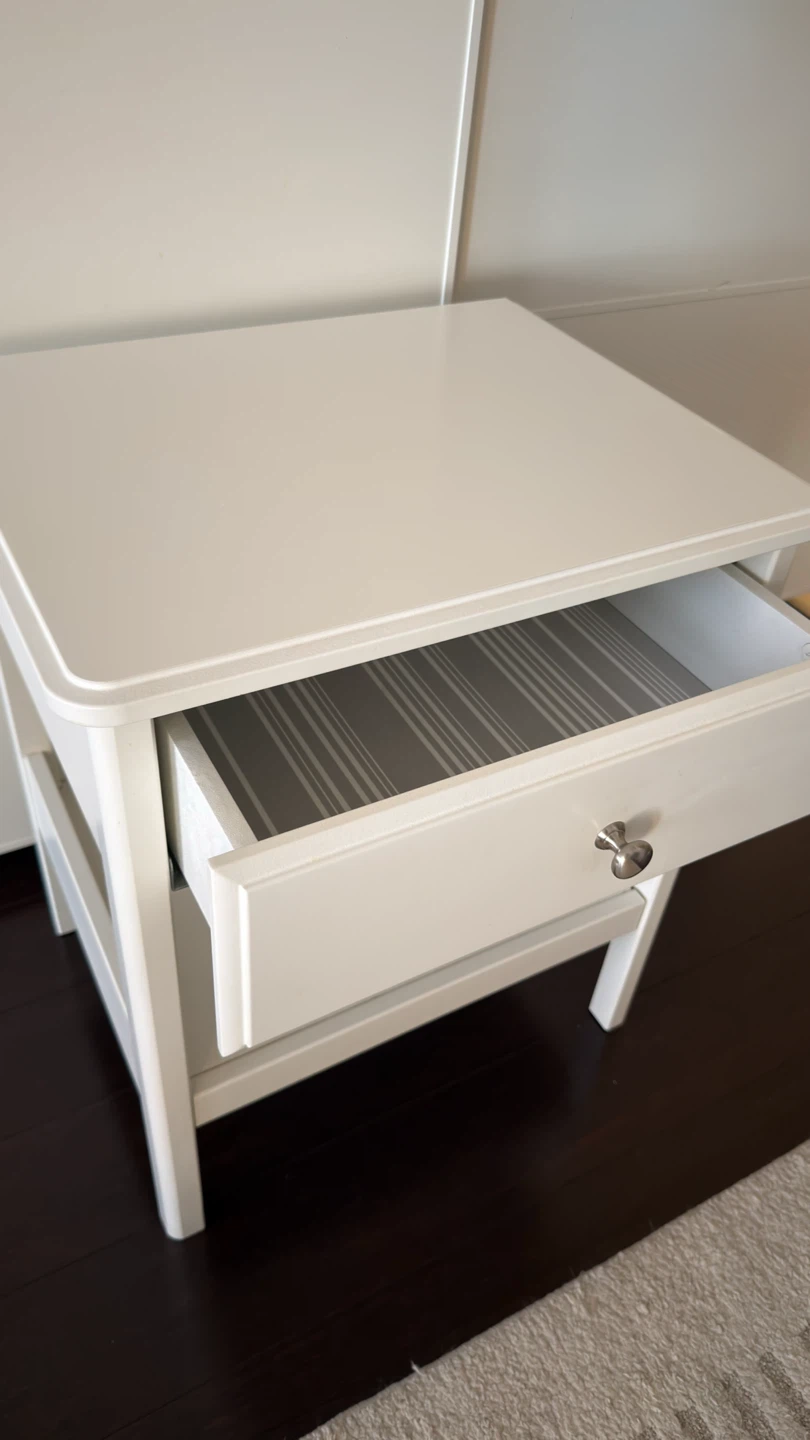 White Nightstand with Drawer - photo 4