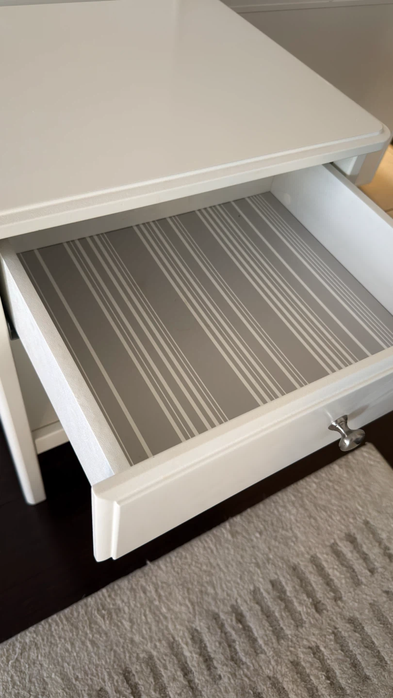 White Nightstand with Drawer - photo 5