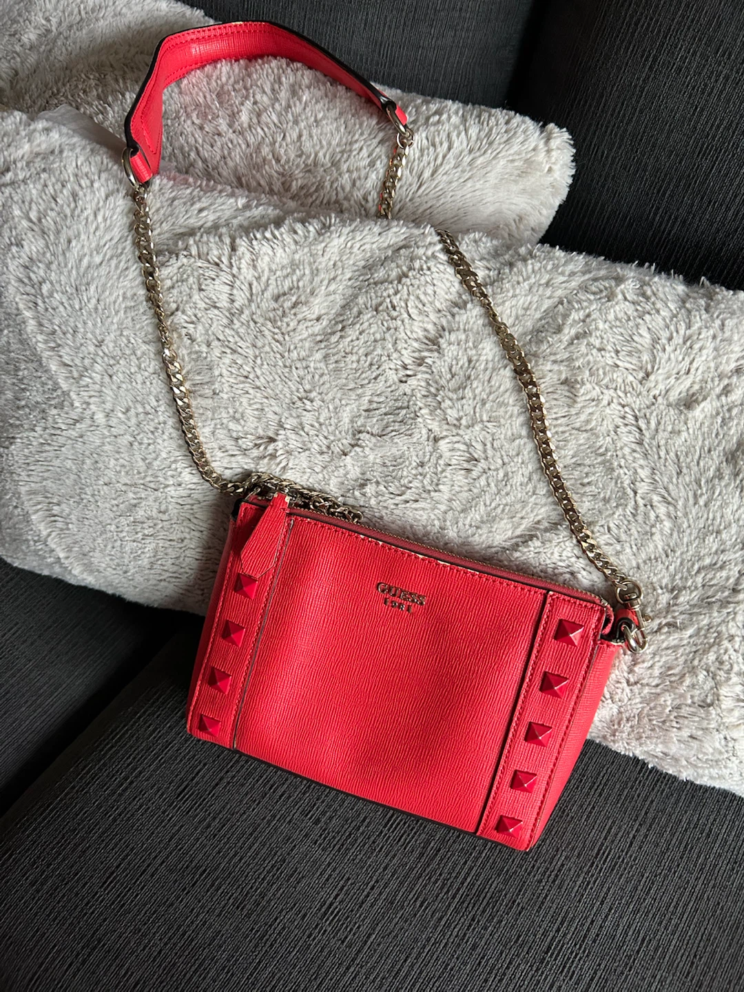 Guess 1981 Red Studded Crossbody Bag