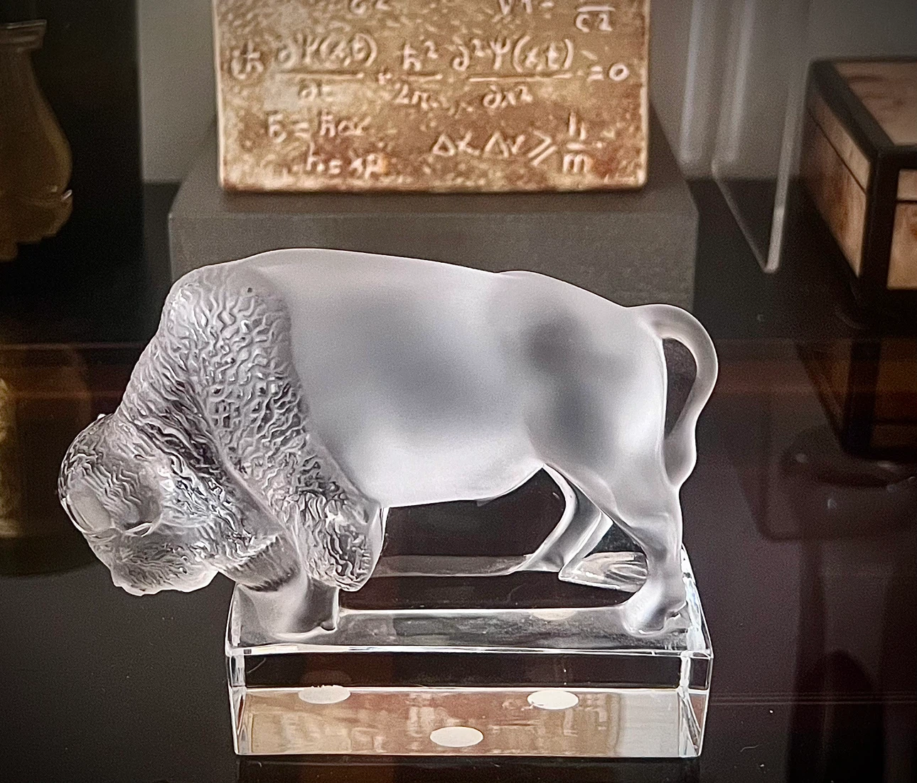 Lalique France Crystal Bison Paperweight – Signed – Mint