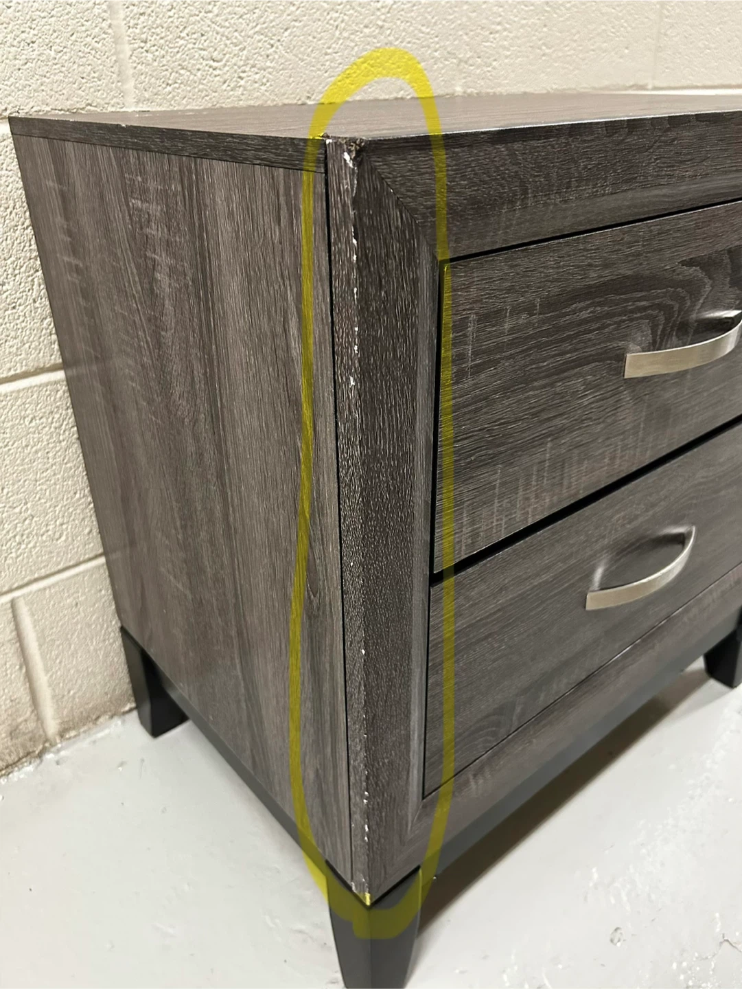 SALE Two-Drawer Nightstand gray wood - photo 2