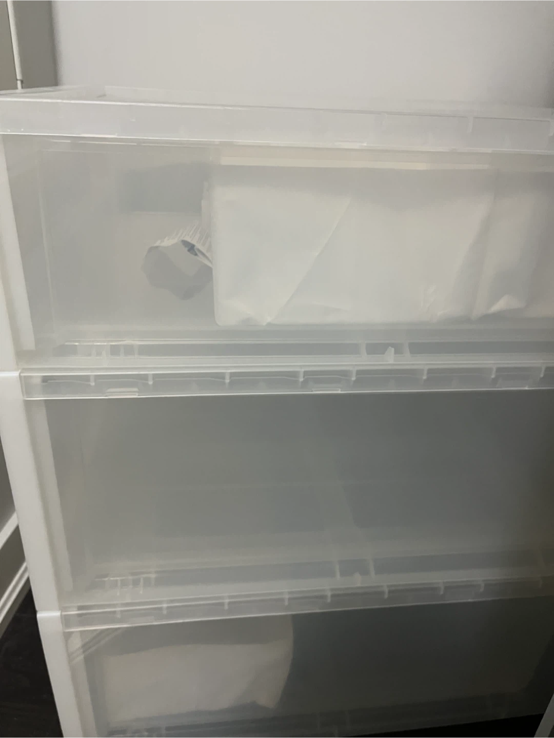 MUJI Wide Closet Storage Box Drawers with IKEA fabric organizer - photo 3