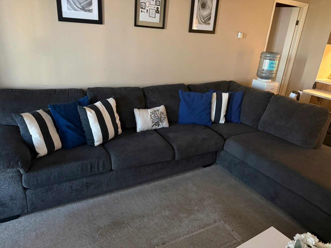 Dark grey sectional sofa