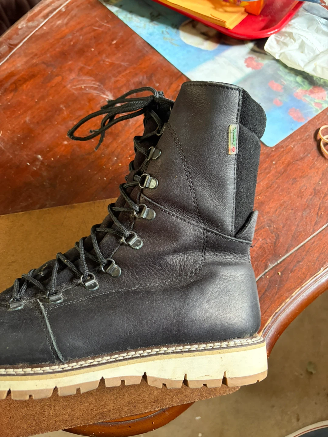 Martins Black Leather Boots Size 10M - photo 3