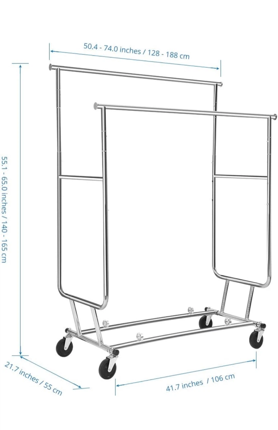 Commercial Grade Clothing Rack Rolling, Heavy Duty - photo 2