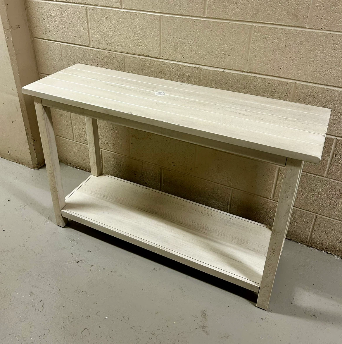 SALE White Wash Farmhouse Console Table
