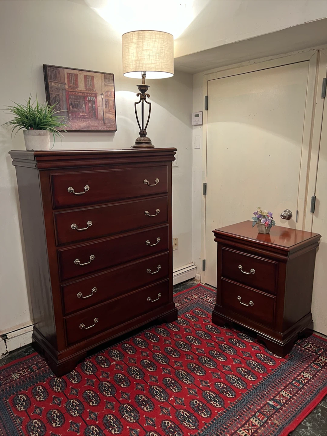 Mahogany Five+Slim Drawers Dresser w/Nightstand - Delivery Extra