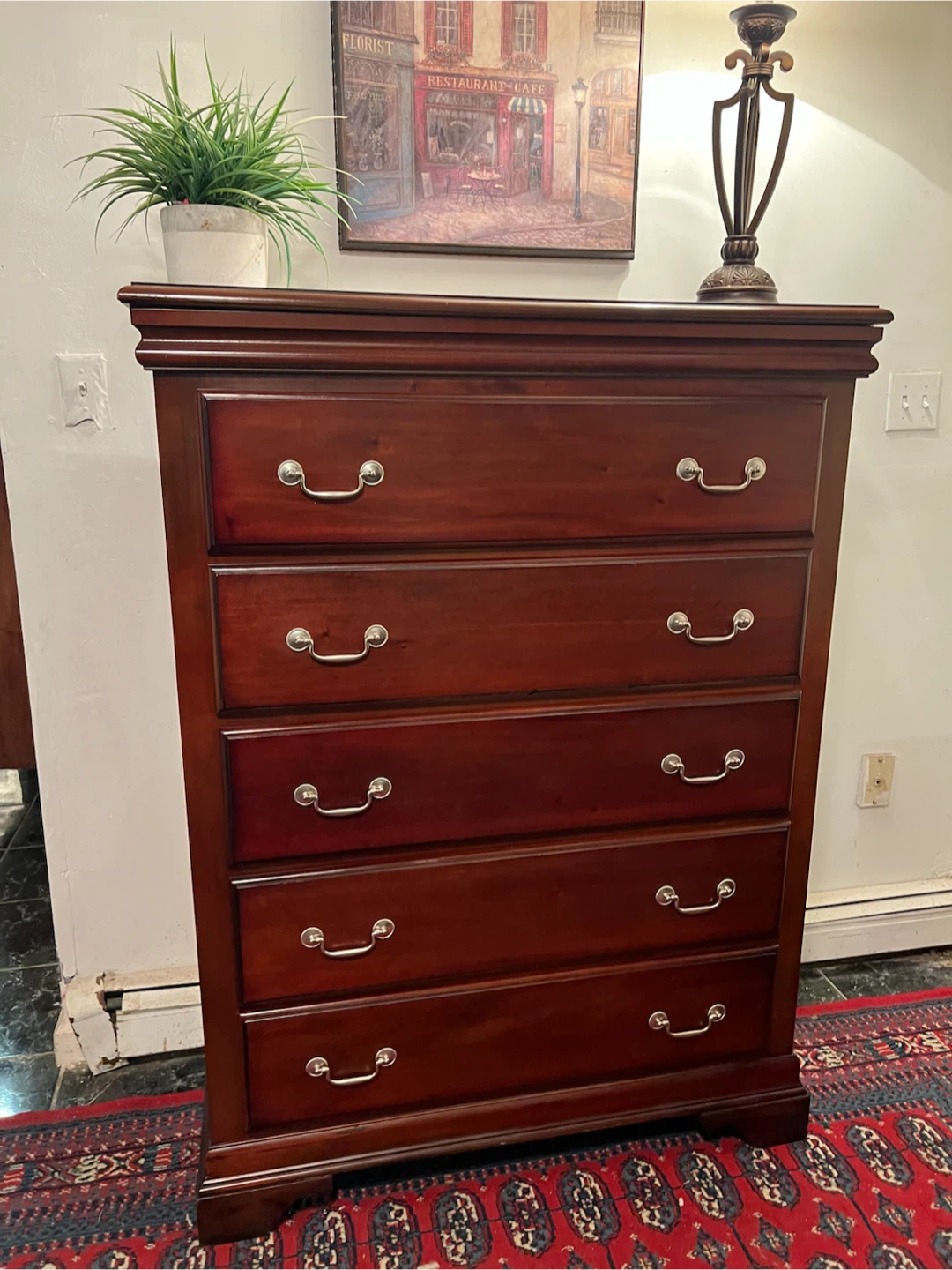 Mahogany Five+Slim Drawers Dresser w/Nightstand - Delivery Extra - photo 2